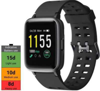 PLAY FIT SW75 Smartwatch (Black Strap, Regular)