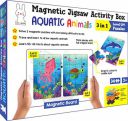 Play Poco Magnetic Jigsaw Puzzles Aquatic Animals Activity Box with 3 Magnetic Puzzles, Magnetic Board, Learn to Draw, 50+ Gk Facts Book...