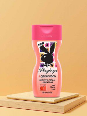 PlayboyGeneration Hydrating Shower Cream with Juicy Cherry Scent - 250 ml