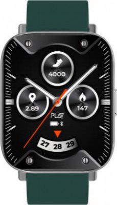 PLAYFIT Dial with 1.75' HD display, Bluetooth calling Smartwatch  (Grey Teal Strap, Free Size)