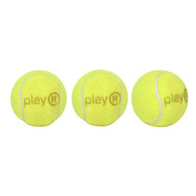 playR Tennis Turf Balls 100% Rubber - Yellow (Pack of 3)