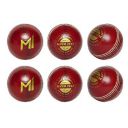 playR x Mumbai Indians Super Test Leather Ball Pack of 6 - Red...