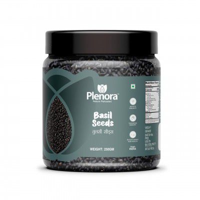 PLENORA Basil Seeds 250g | Raw, Unroasted & Natural | Superfood for Healthy Lifestyle | Gluten-Free