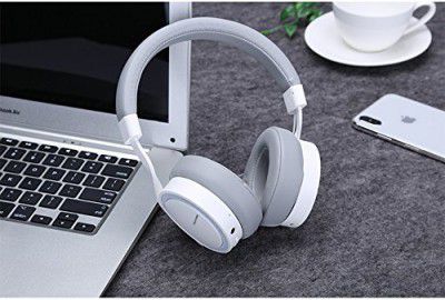 Plextone 800 mAh Over-Ear Bluetooth Hi-Fi Stereo Earphones for iPhone X 8 7 6 Samsung S7 S8 S6(White)