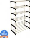 Plexus enterprises 6 layer Heavy Metal PIPE SHOE STAND Plastic Shoe Stand  (Black, 6 Shelves, DIY(Do-It-Yourself))...