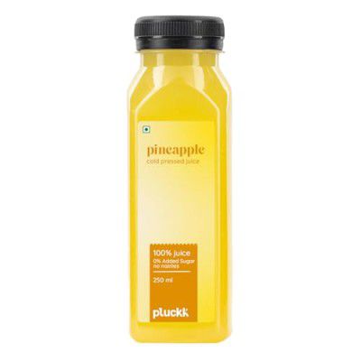Pluckk Fresh 100% Pineapple Juice 250 ml, No Preservatives, No Concentrate, No Added Sugar, Cold Pressed Fruit Juice