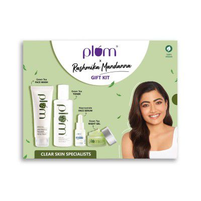 Plum Clear Skin Specialists | Rashmika Mandanna Gift Kit| For Bright, Clear Skin |100% Vegan | Valentine's Day Gift