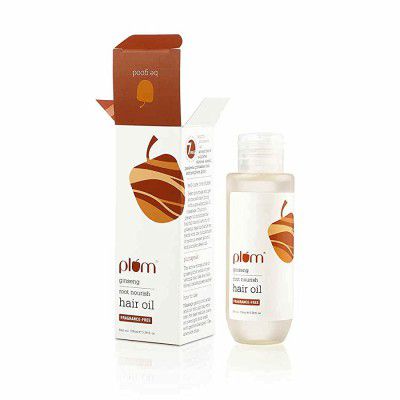 Plum Ginseng Root Pre-Shampoo Oil With Amla & Almond, Promotes Hair Growth & Controls Fall and Nourishes Scalp, Silicone-Free, Transparent, Coconut, 100 ml
