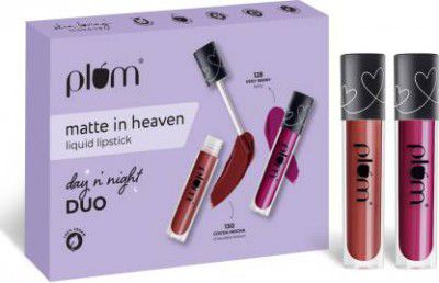 Plum Matte in Heaven liquid lipstick day n night Duo  (Cocoa Mocha 9 ml)