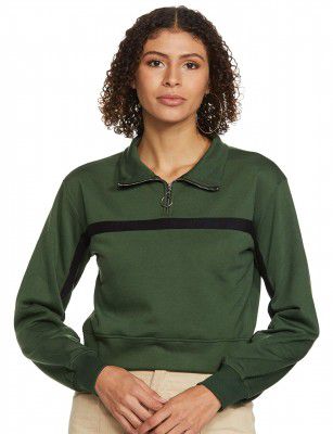 pluss Women's Fleece Collared Neck Sweatshirt