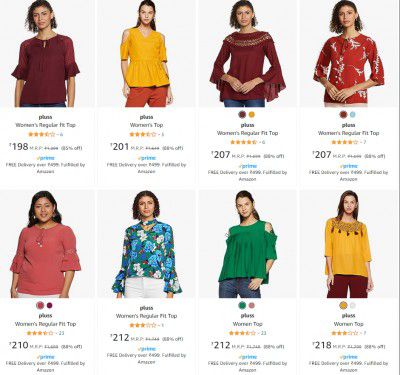 pluss Women's Top Starts ₹194 | Upto 85% Off