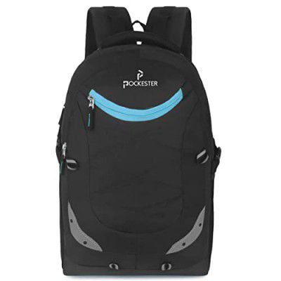 Pockester Large 35 L Laptop/Office/College/School/Travel Unisex Backpack with rain cover (Compatible with 15.6 inch laptop) (Black)