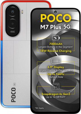 POCO M7 Plus 5G (Chrome Silver, 128 GB)  (6 GB RAM)