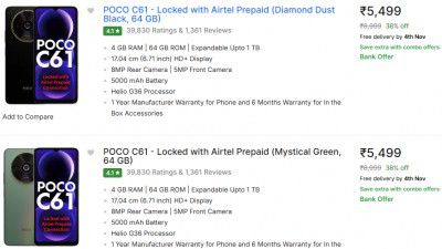 Poco Mobiles Starts at Rs 5499 | Get Additional Bank Discount