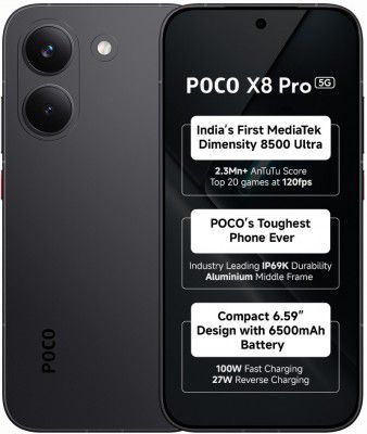 POCO X8 Pro (Black, 256 GB + 8 GB RAM)