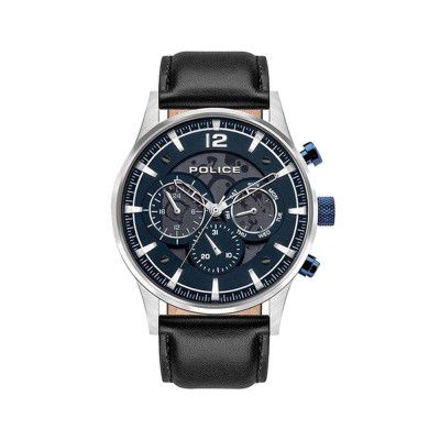 Police Mens 45 mm Driver Black Dial Genuine Leather Analogue Watch - PLPEWJF2002801