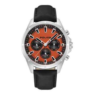 Police Orange Dial Quartz Multifunction Watch for Men-PLPEWJF0005804