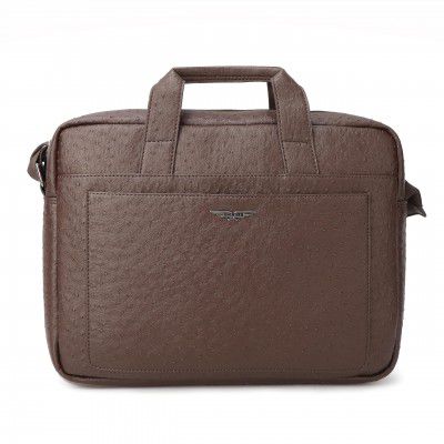 Police OSTRICH POLO 15 INCH BRIEFCASE-BROWN