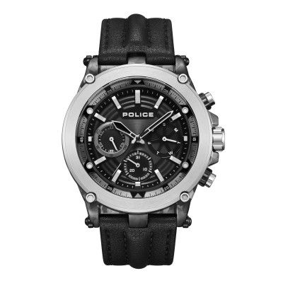 Police Quartz Multifunction Black DIAL Leather Strap Watch for Men-PLPEWJF2226640W