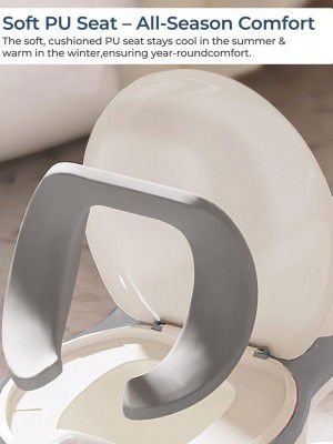 Polka Tots Fun Flush Kids Potty Seat with Flush Sound & Removable Bowl, Grey