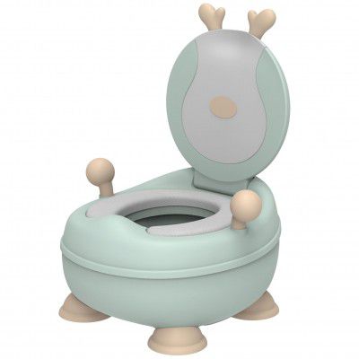 POLKA TOTS Swoosh Whoosh Fawn Design Green Potty  Removable Potty Bowl Lid