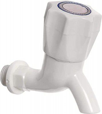 Polo White Polished PVC Plastic Bibcock Water Tap (15mm)