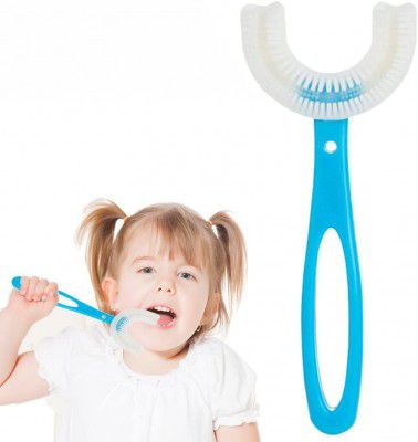 poloman® Silicone Tooth Brush Head 360 Degree Cleansing U Shaped for Kids baby Manual Training Brush, Food Grade Soft Head,Toddlers and Children Infant Gums Massage(Ages 2-12,multicolor)
