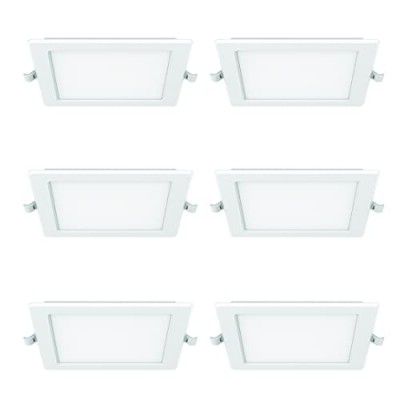 Polycab 18W LED Panel Light Scintillate Edge Slim Square Smart Offers Bright Lumination Long Lifespan No Harmful Radiation (Warm White, 3000K, 6 PCS, Cut Out: 7.79 inches)