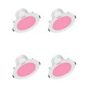 Polycab 5 Watt LED Down Blue Light Scintillate Integral Slim Round Smart Panel Offers Bright Lumination Long Lifespan No Harmful Radiation (Pink, 4 PCS, Cut Out: 3.14 inches)...