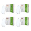 Polycab 8W Scintillate 3-in-1 Color Changing LED Panel Light, Square (Cut Out - 86 mm)(Pack of 4)...