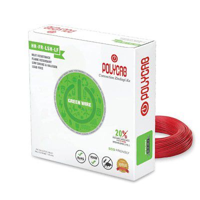 Polycab Eco-Friendly Green Wire - Colour:RED 90m 2.5sqmm