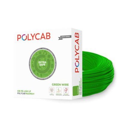 Polycab Maxima plus 90m, 4sqmm Eco-Friendly Greenwire PVC Insulated Copper Cable for Domestic & Industrial Connections Electric Wire(Green)