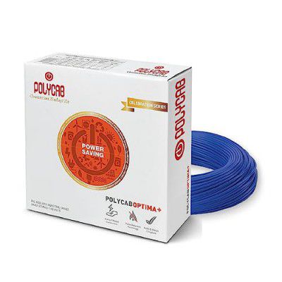 Polycab Optima Plus FR-LF 0.75 SQ-MM, 90 Meters PVC Insulated Copper Wire Single Core Flexible House Cable for Domestic & Industrial Connections Electric Wire (Blue)
