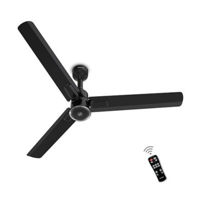 Polycab Silencio Mini DLX Dziner 1200mm 5-Star Advanced BLDC, Remote Ceiling fan for home|High Air Delivery, 25 Speed Setting, Sleep Mode, Reverse Rotation |3+1 Years Warranty Black