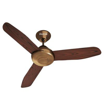 Polycab Superia Megna Luxury Metallic Copper Finish 1200 mm 1 star Ceiling Fan (Antique Copper Rosewood)