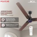 Polycab Wizzy Neo LED 2.0 1200mm BLDC Ceiling Fan with remote (Matt Brown Copper)...