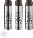 POLYSET Blaze Fliptop 750ml, Single Wall Steel Bottle, Black, Pack of 3 750 ml Bottle (Pack of 3, Black, Steel)...
