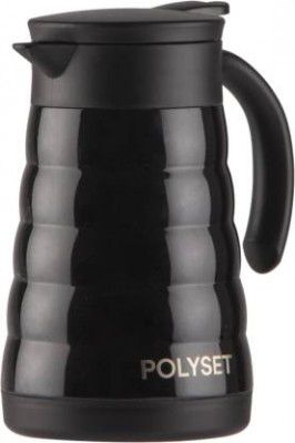 POLYSET Glitz Stainless Steel Vacuum Flask 600 ml Bottle (Black, Steel)