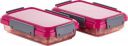 POLYSET Lock It Plastic Container 400ml - 800 ml Plastic Utility Container  (Pack of 2, Pink)...