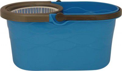 POLYSET Wave Mop Bucket with 2 Microfiber & Adjustable Height and Clip Lock Handle Mop Set  (Blue)