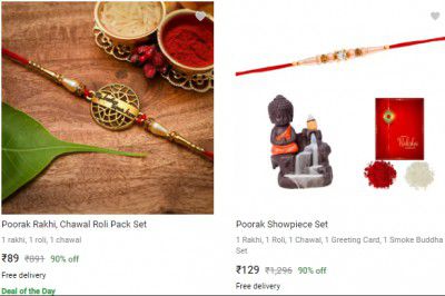 Poorak Rakhi & Rakhi Sets Flat 90% Off