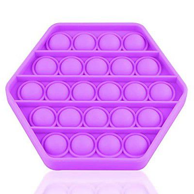 Pop It Fidget Toys,Push Pop Bubble Fidget Sensory Toy,Autism Special Needs Silicone Stress Relief Toy,Great Fidget Toy Sensory Toys Novelty Gifts for Girls Boys Kids Adults (Hexagon Purple)