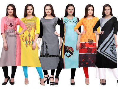 Pop Mantra Womens Crepe Straight Kurta
