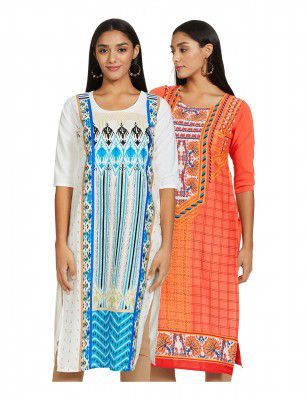 Pop Mantra Womens Crepe Straight Kurta