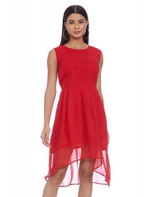 Pop Mantra Womens Georgette A-Line Midi Dress