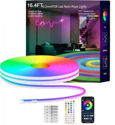 POPAXY 5 Meter Smart Neon Strip Lights | RGB LED Rope Light