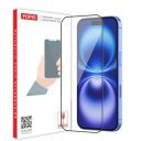 POPIO Military-Grade Gorilla Tempered Glass Compatible For iPhone 15 / iPhone 16 (Black) Edge To Edge Coverage With Easy Installation Kit for Smartphone...