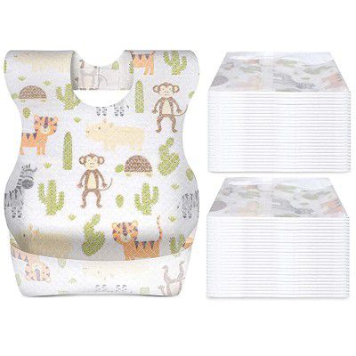 Poplins Disposable Baby Bibs, 20 Pack Soft Travel Bibs for Feeding Infant Babies Use and Throw Bibs Toddler Drool Burp Apron