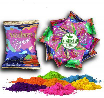 Popo Toys Holi Herbal Gulal - 100% Organic, 10 Pcs (100Gm X 10)