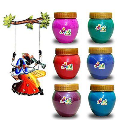 Popo Toys Holi Herbal Matki - 100% Organic, Pack of 6, Multicolor - Kids